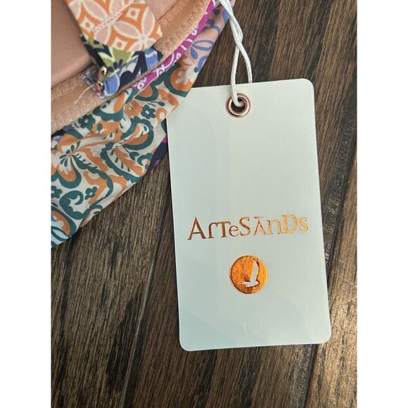 Artesands Salmagundi Multi Vermeer Bikini Top Size 14 Multicolored Ruffle NWT - Picture 10 of 14